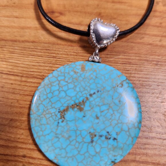 New Womens Turquoise Necklace 925 Silver - Picture 3 of 3